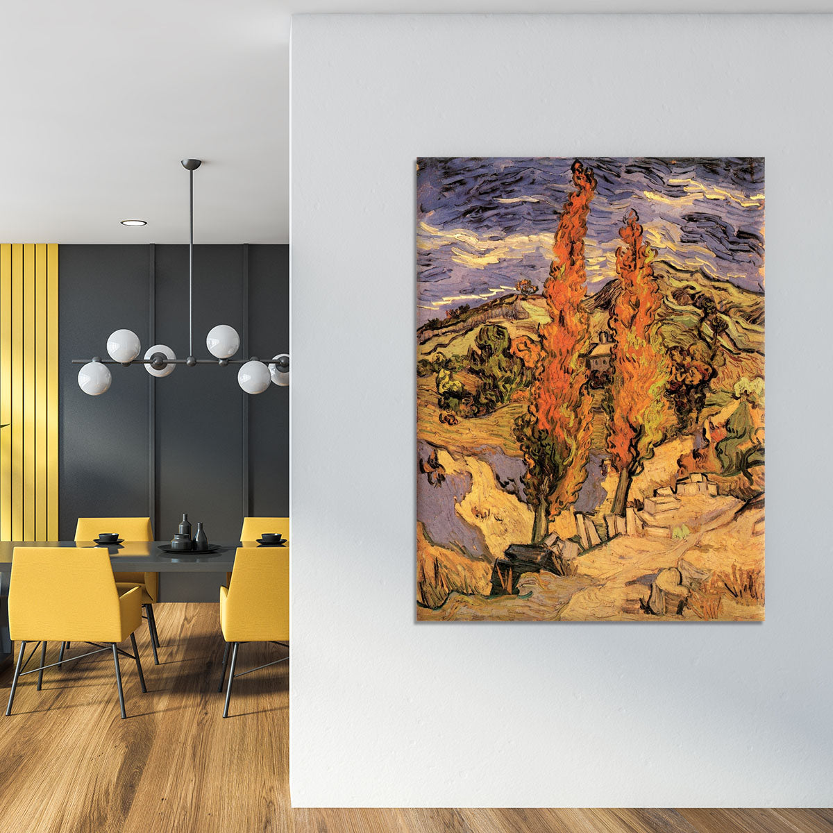 Two Poplars on a Road Through the Hills by Van Gogh Canvas Print or Poster - Canvas Art Rocks - 4