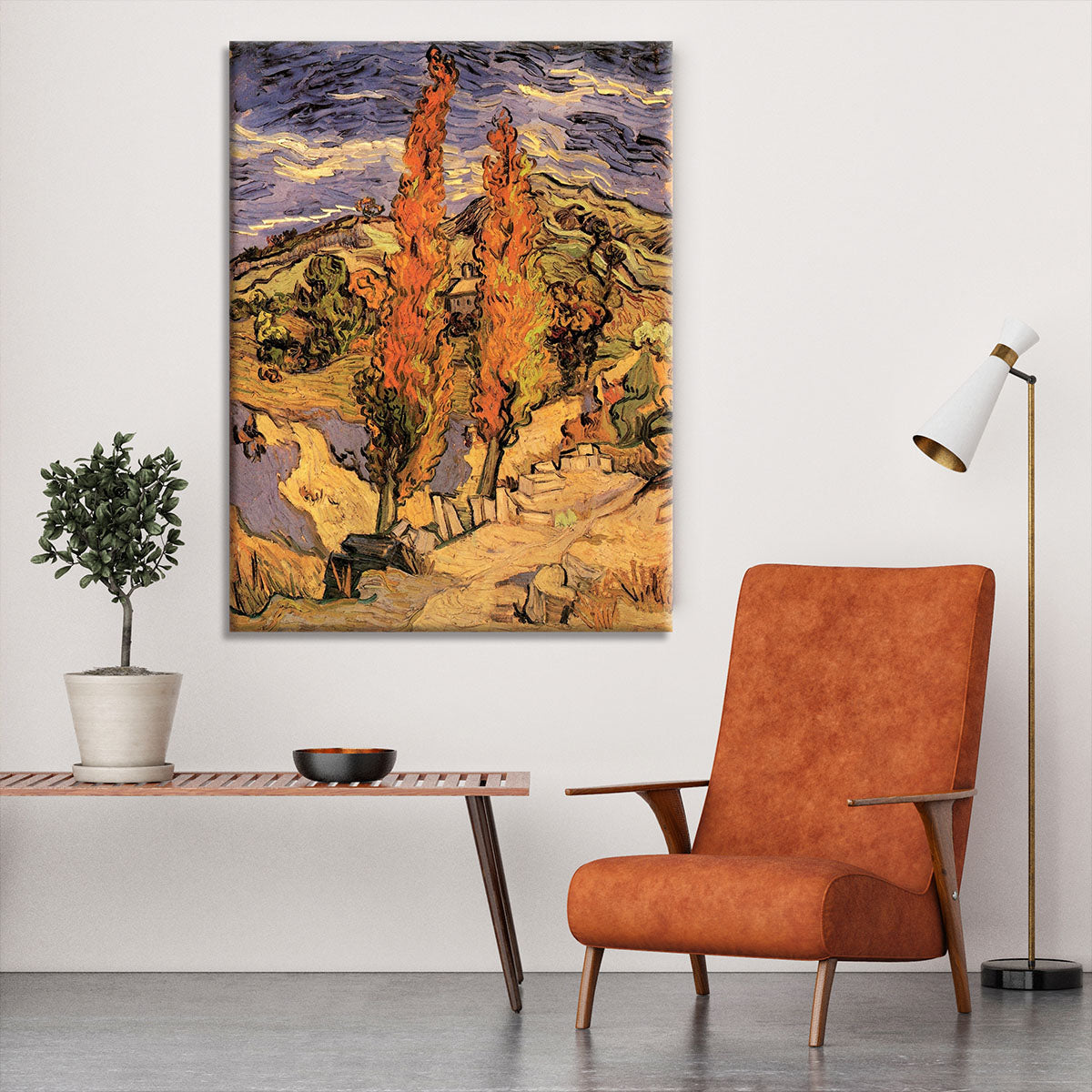 Two Poplars on a Road Through the Hills by Van Gogh Canvas Print or Poster - Canvas Art Rocks - 6