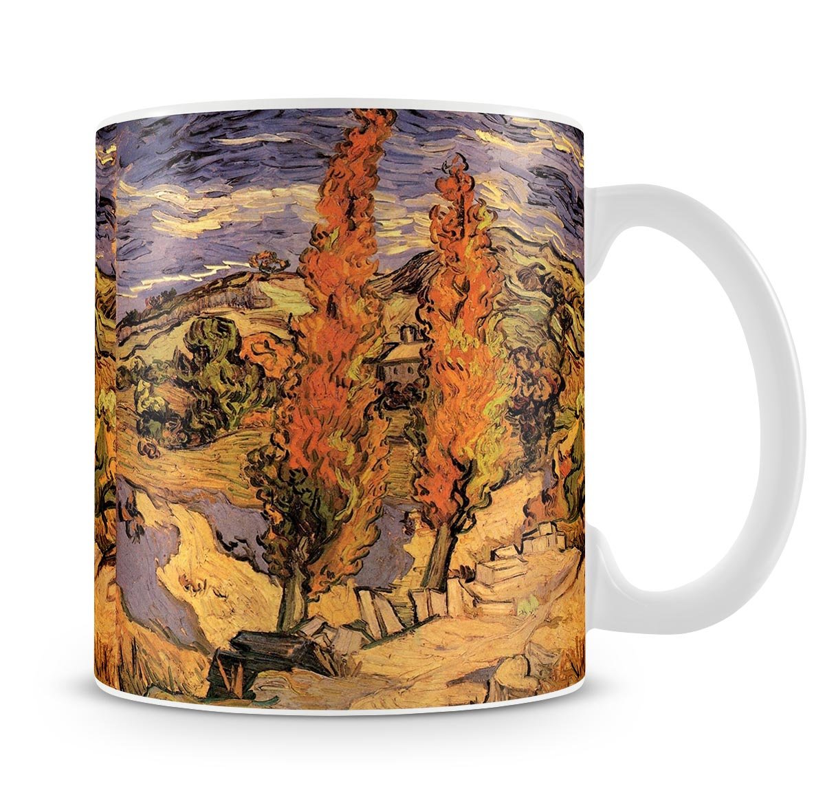 Two Poplars on a Road Through the Hills by Van Gogh Mug - Canvas Art Rocks - 4