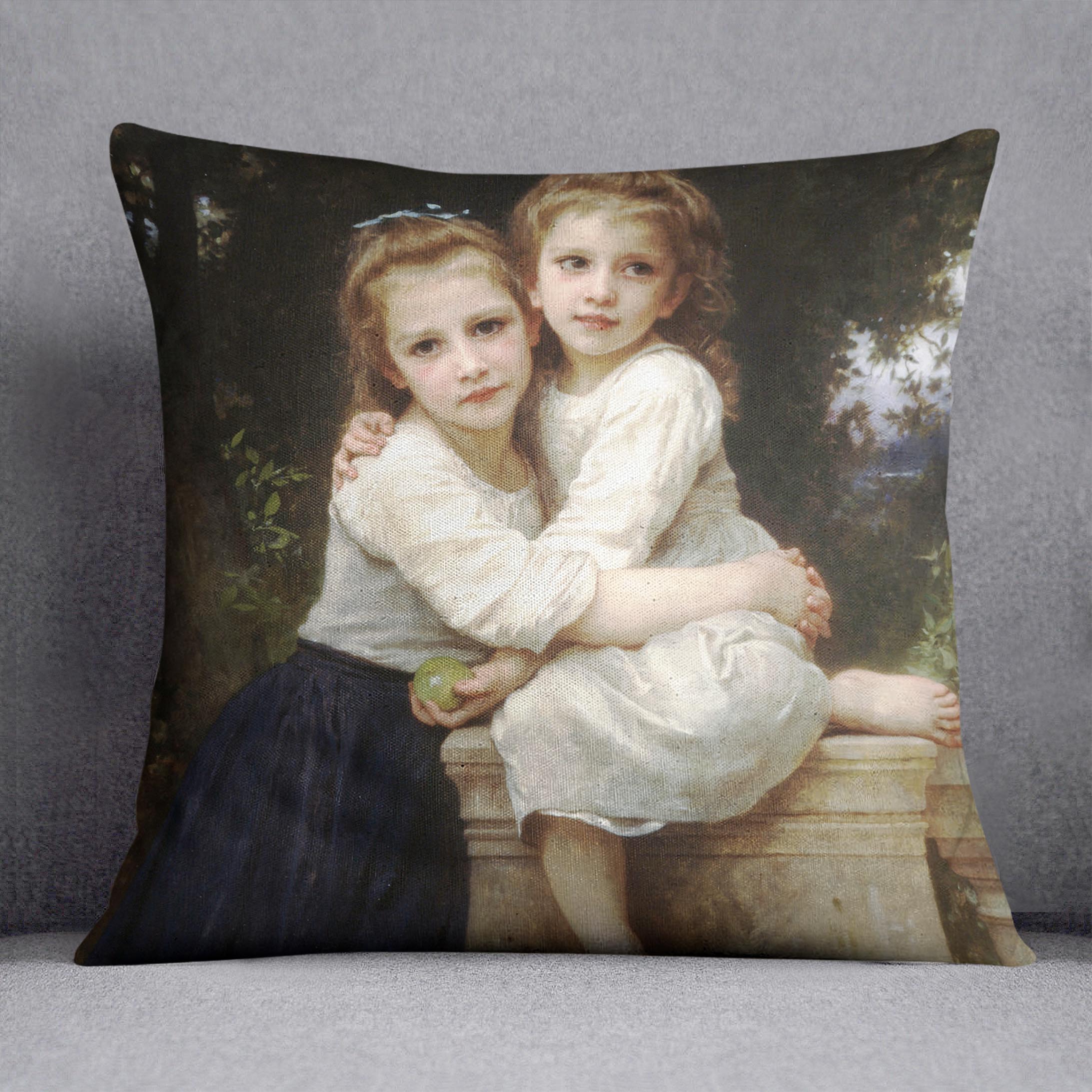 Two Sisters By Bouguereau Cushion