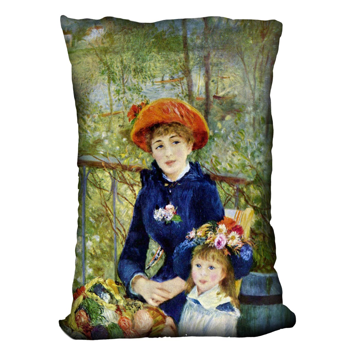 Two Sisters On The Terrace by Renoir Cushion