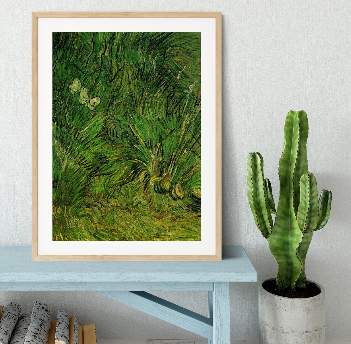Two White Butterflies by Van Gogh Framed Print - Canvas Art Rocks - 3
