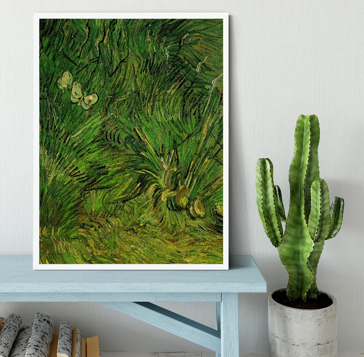 Two White Butterflies by Van Gogh Framed Print - Canvas Art Rocks -6