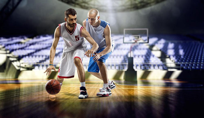 Two basketball players action Wall Mural Wallpaper