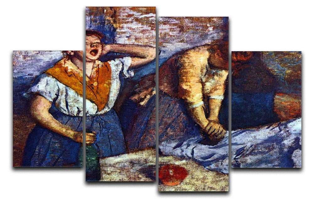 Two cleaning women by Degas 4 Split Panel Canvas - Canvas Art Rocks - 1