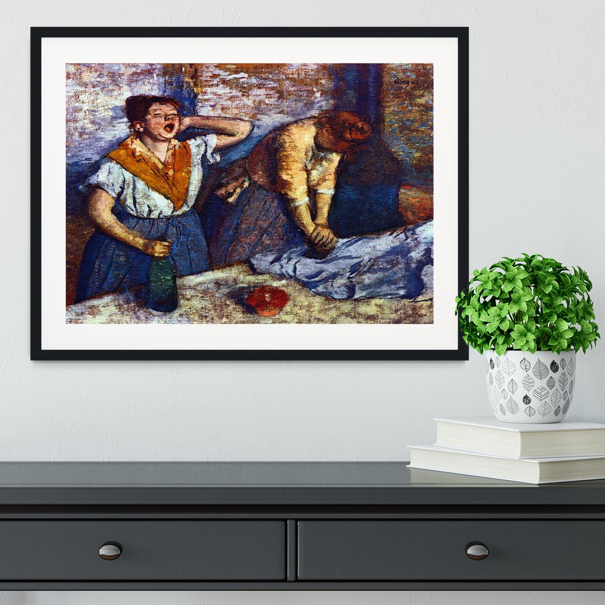Two cleaning women by Degas Framed Print - Canvas Art Rocks - 1