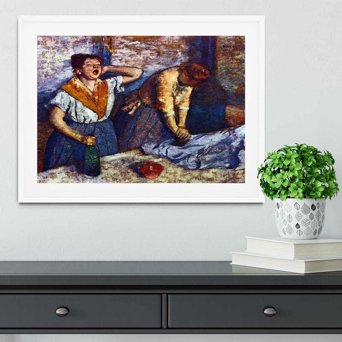 Two cleaning women by Degas Framed Print - Canvas Art Rocks - 5