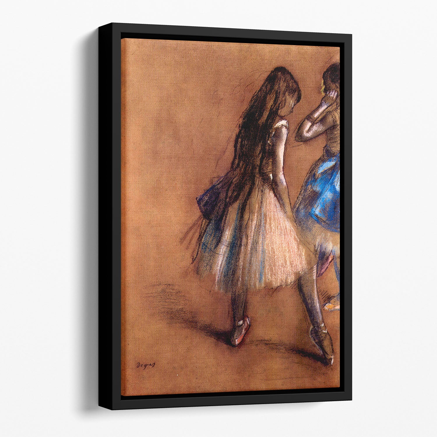 Two dancers 1 by Degas Floating Framed Canvas