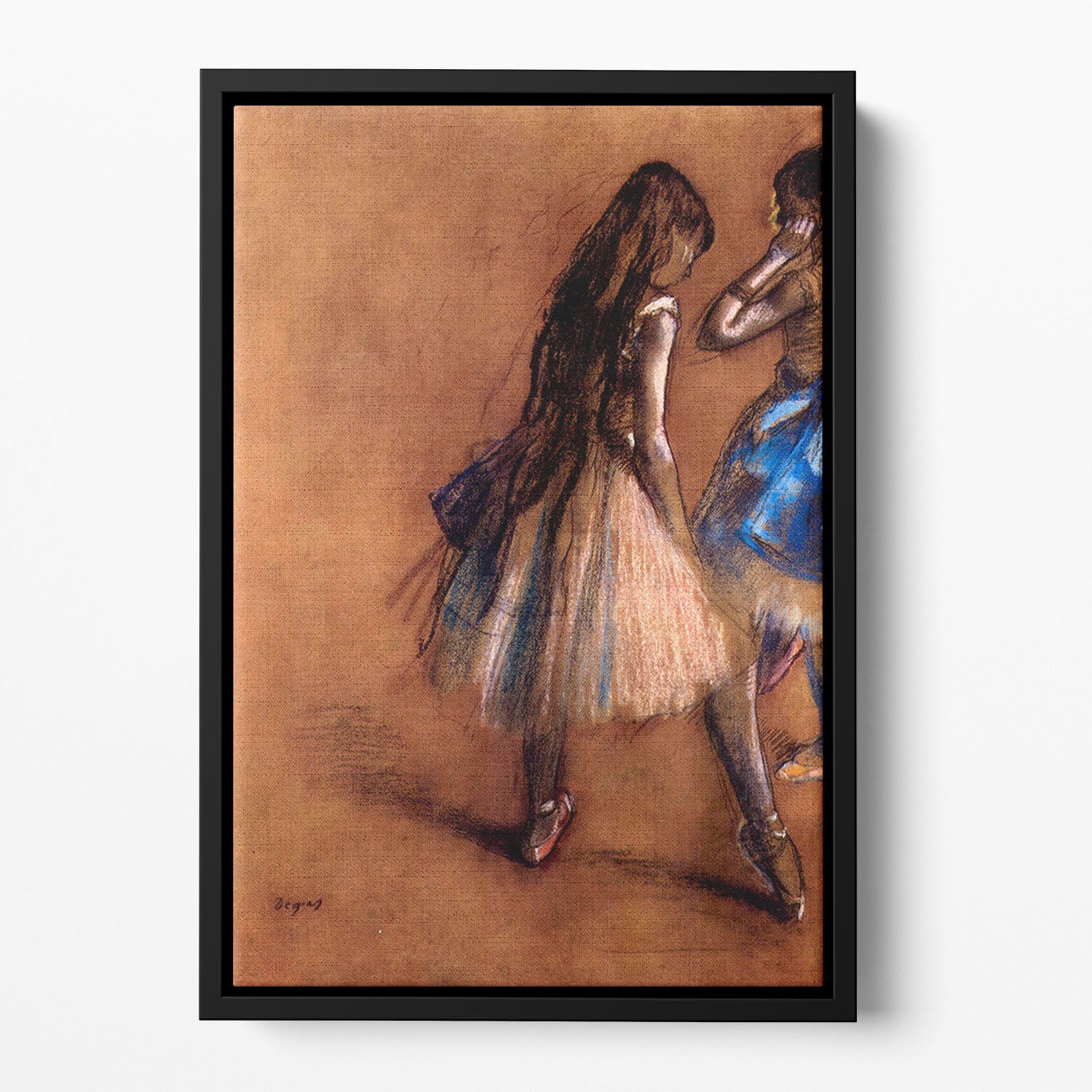 Two dancers 1 by Degas Floating Framed Canvas