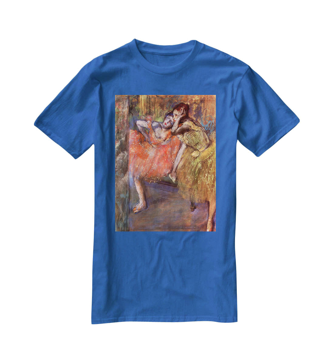 Two dancers behind the scenes by Degas T-Shirt - Canvas Art Rocks - 2