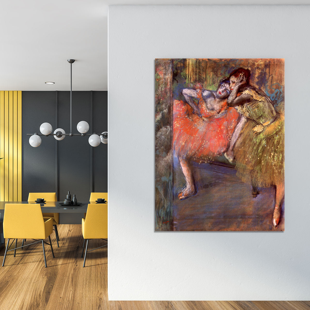 Two dancers behind the scenes by Degas Canvas Print or Poster - Canvas Art Rocks - 4
