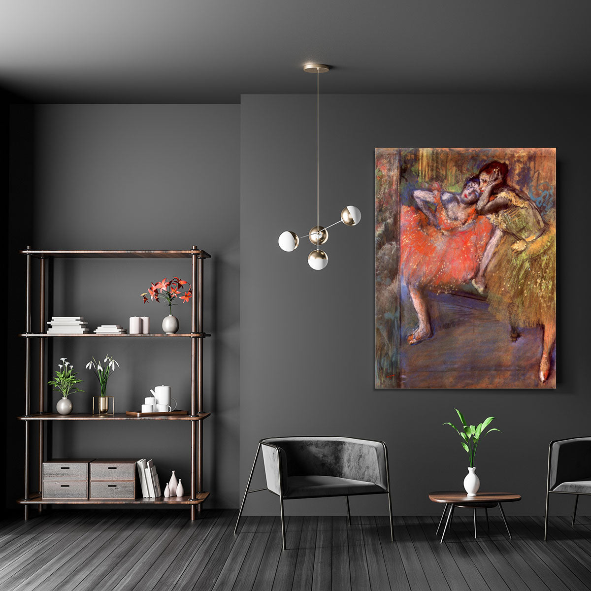 Two dancers behind the scenes by Degas Canvas Print or Poster - Canvas Art Rocks - 5