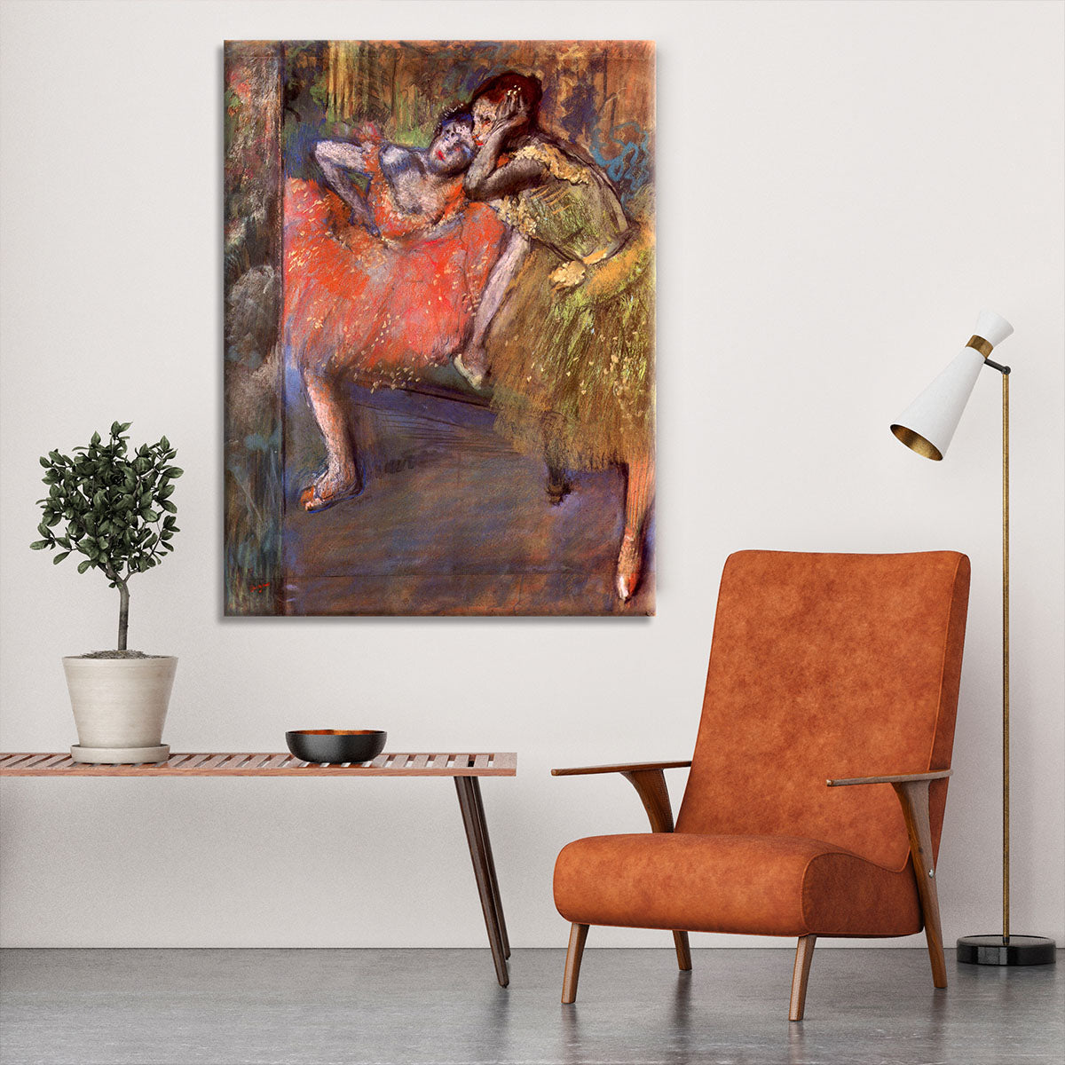Two dancers behind the scenes by Degas Canvas Print or Poster - Canvas Art Rocks - 6