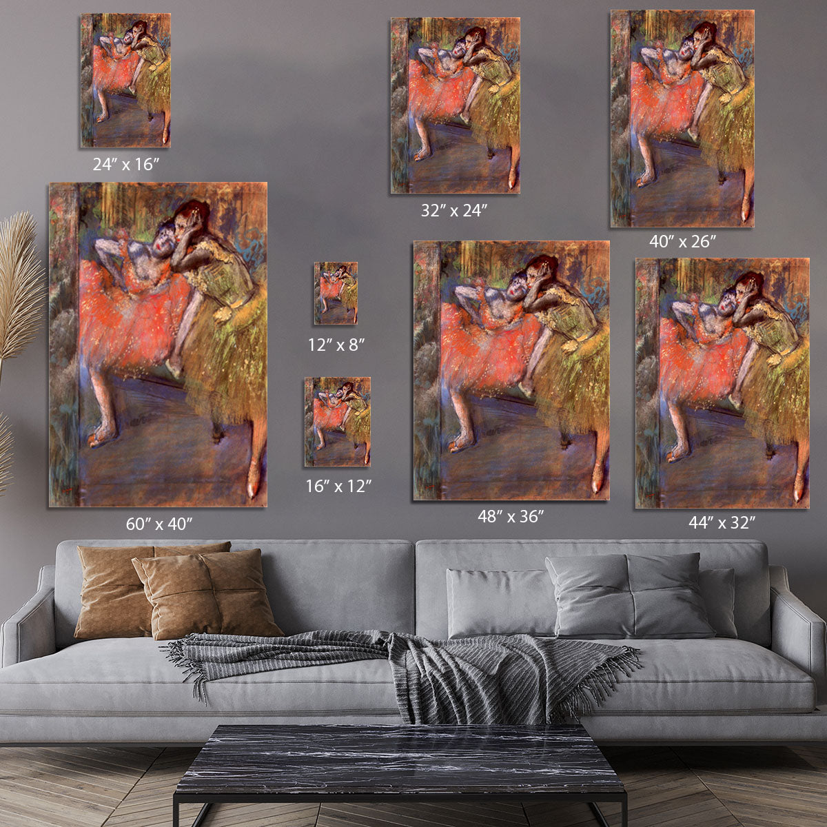 Two dancers behind the scenes by Degas Canvas Print or Poster - Canvas Art Rocks - 7