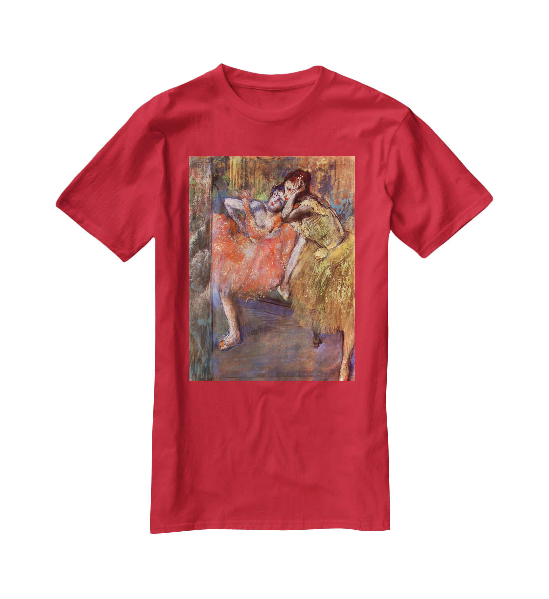 Two dancers behind the scenes by Degas T-Shirt - Canvas Art Rocks - 4