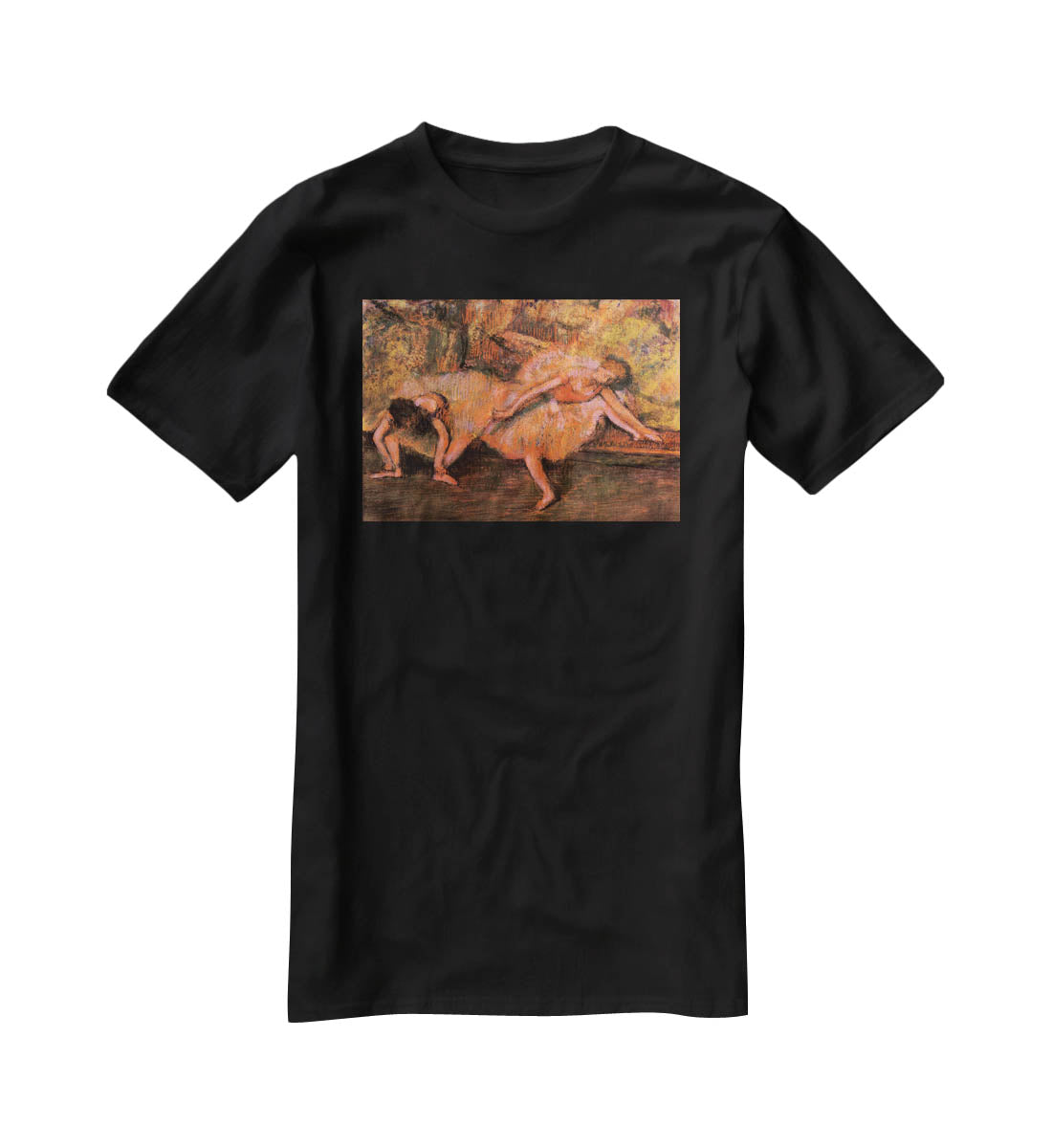 Two dancers on a bank by Degas T-Shirt - Canvas Art Rocks - 1