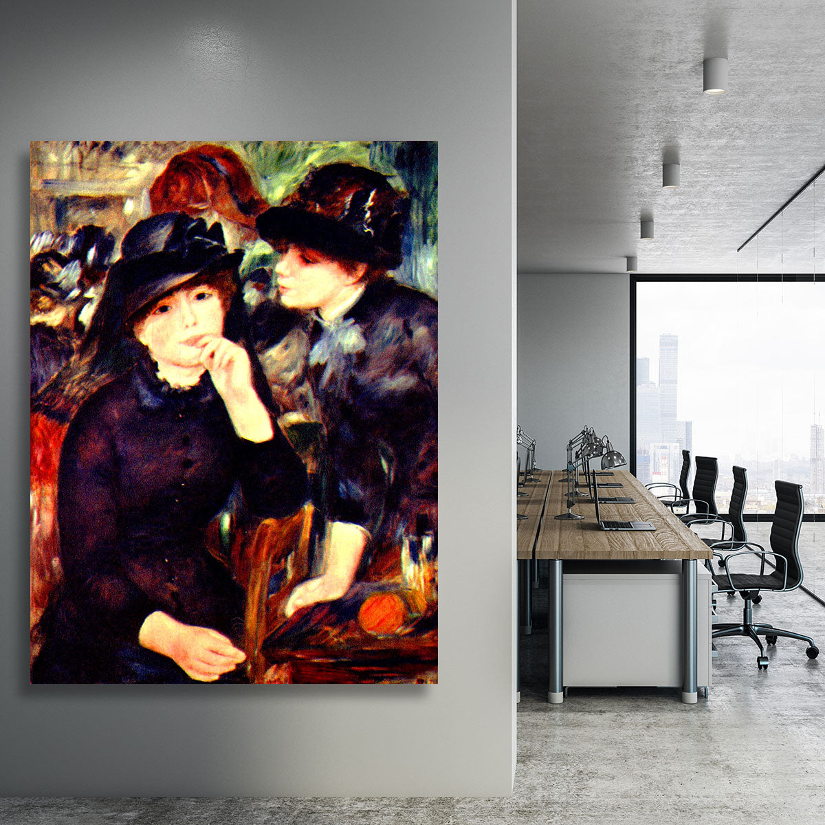 Two girls in black by Renoir Canvas Print or Poster - Canvas Art Rocks - 3