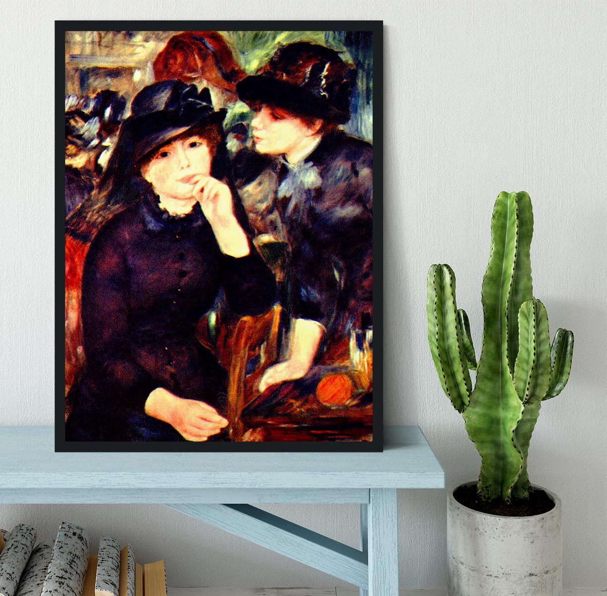 Two girls in black by Renoir Framed Print - Canvas Art Rocks - 2