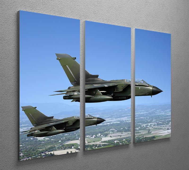 Two green fighter jets 3 Split Panel Canvas Print - Canvas Art Rocks - 2