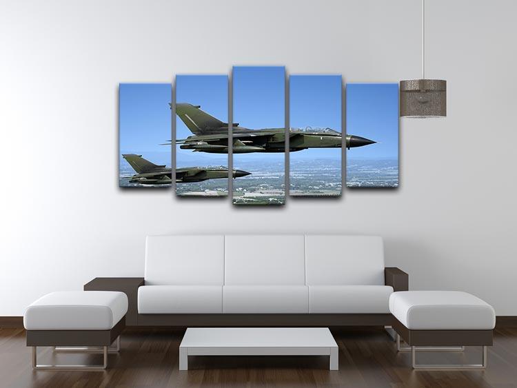 Two green fighter jets 5 Split Panel Canvas  - Canvas Art Rocks - 3