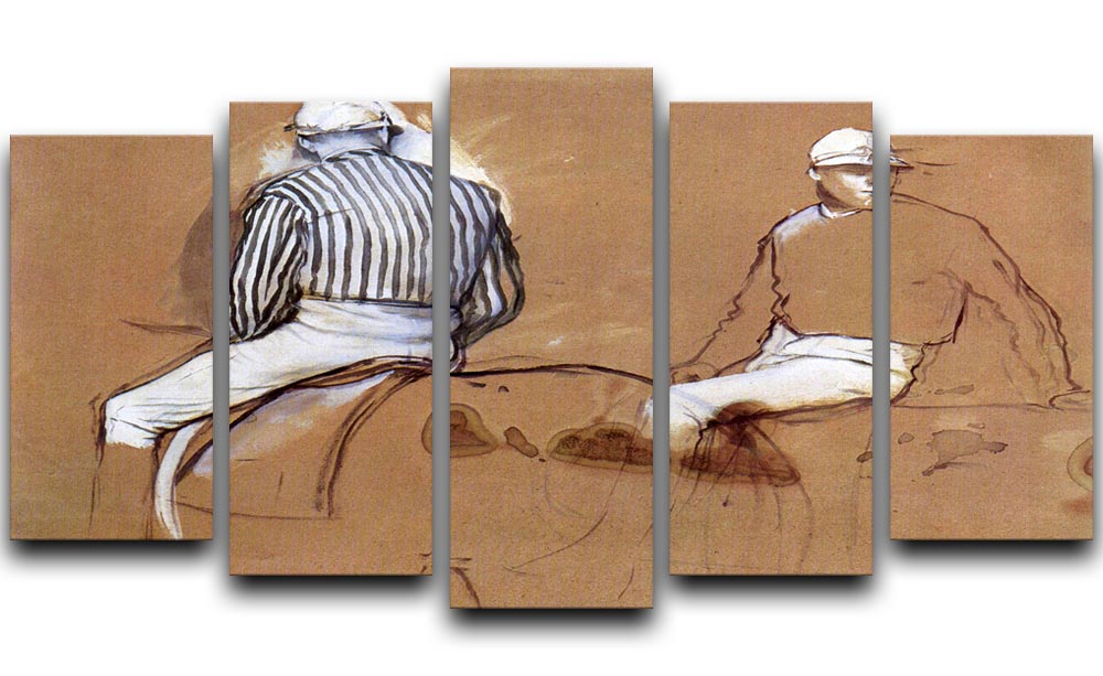 Two jockeys by Degas 5 Split Panel Canvas - Canvas Art Rocks - 1