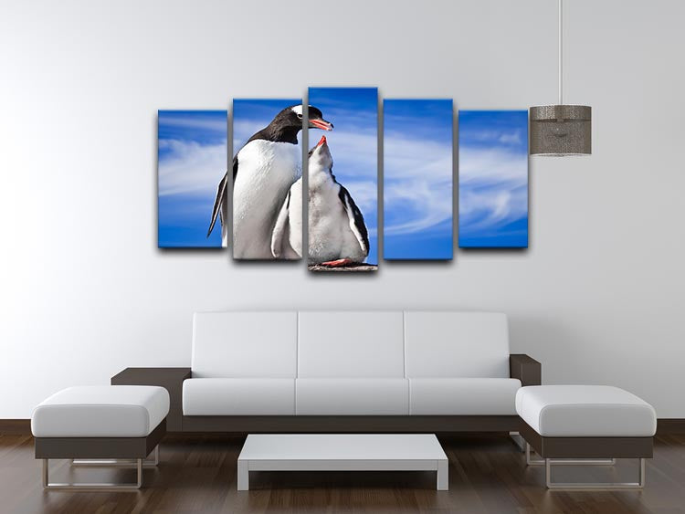 Two penguins resting 5 Split Panel Canvas - Canvas Art Rocks - 3