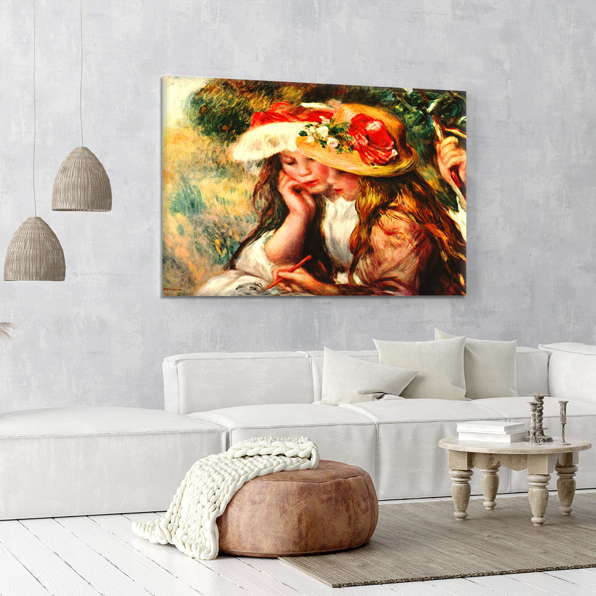 Two reading girls in a garden by Renoir Canvas Print or Poster - Canvas Art Rocks - 6