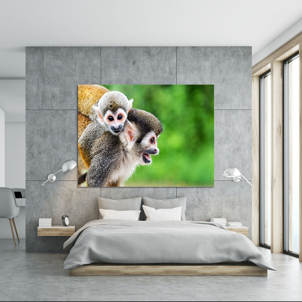Two squirrel monkeys Canvas Print or Poster - Canvas Art Rocks - 5