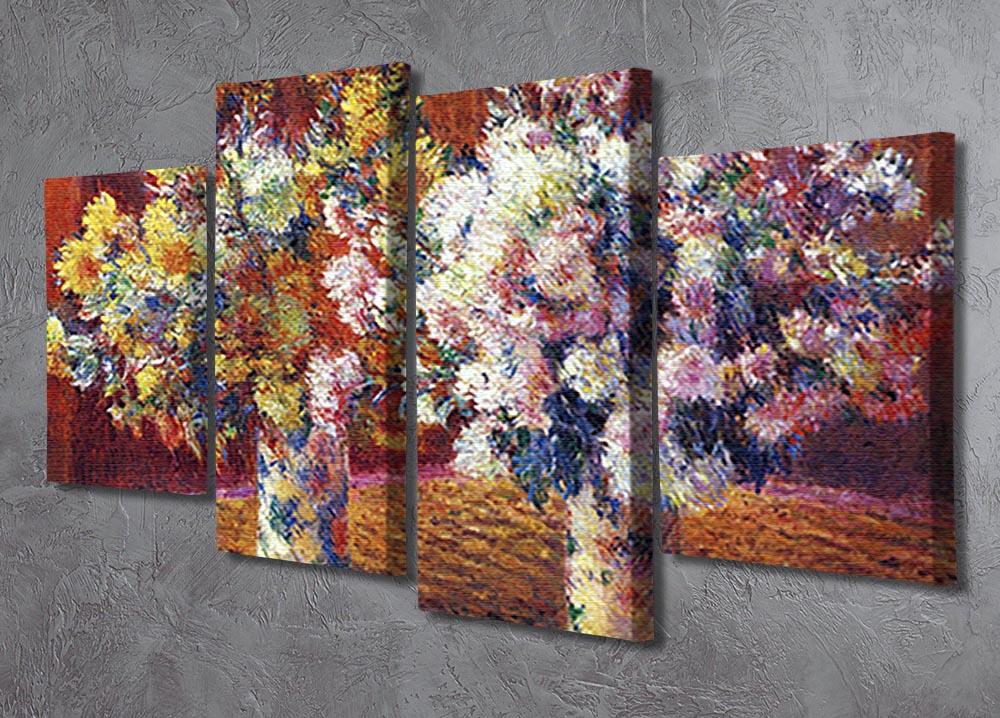 Two vases with Chrysanthemums by Monet 4 Split Panel Canvas - Canvas Art Rocks - 2