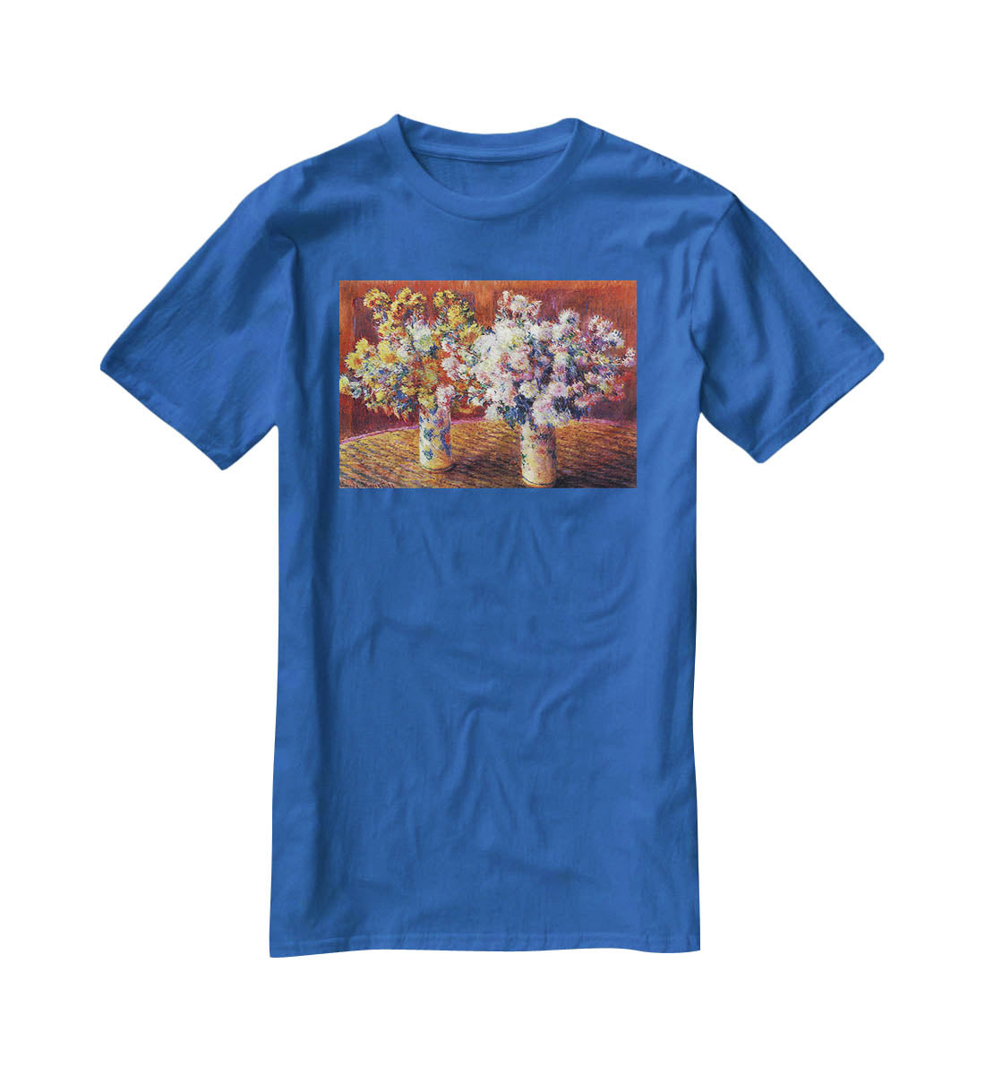 Two vases with Chrysanthemums by Monet T-Shirt - Canvas Art Rocks - 2