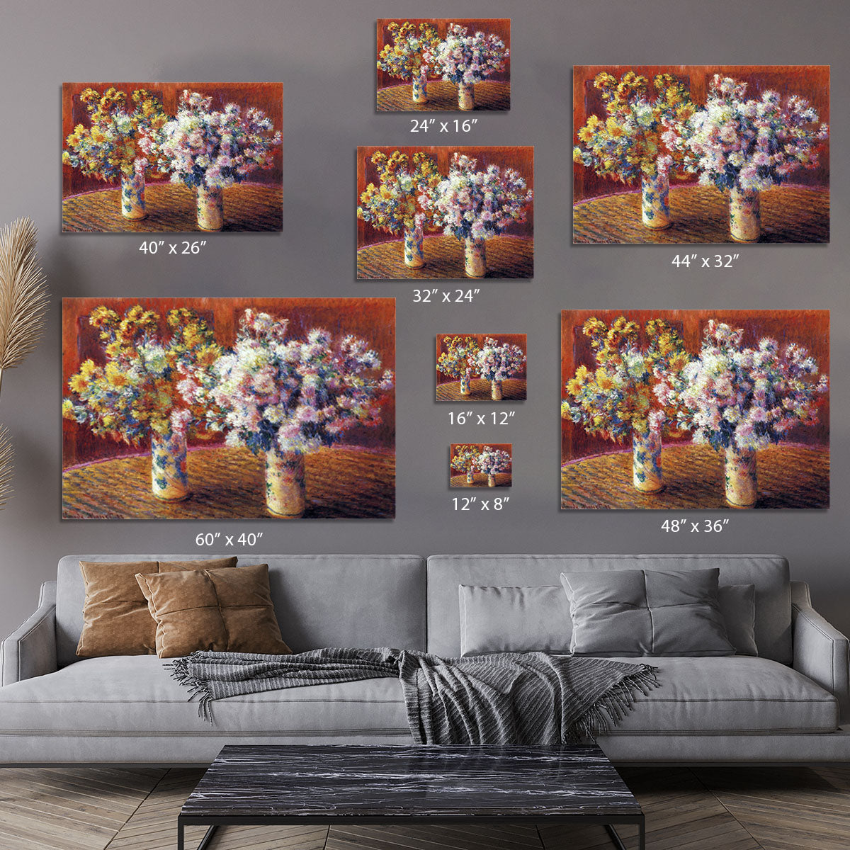 Two vases with Chrysanthemums by Monet Canvas Print or Poster - Canvas Art Rocks - 7