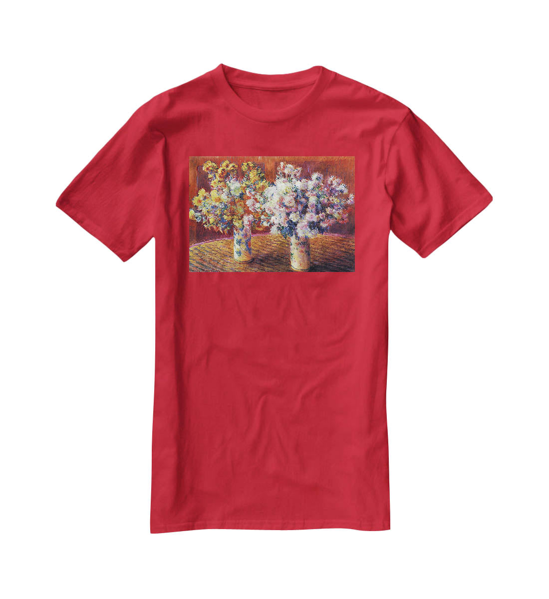 Two vases with Chrysanthemums by Monet T-Shirt - Canvas Art Rocks - 4