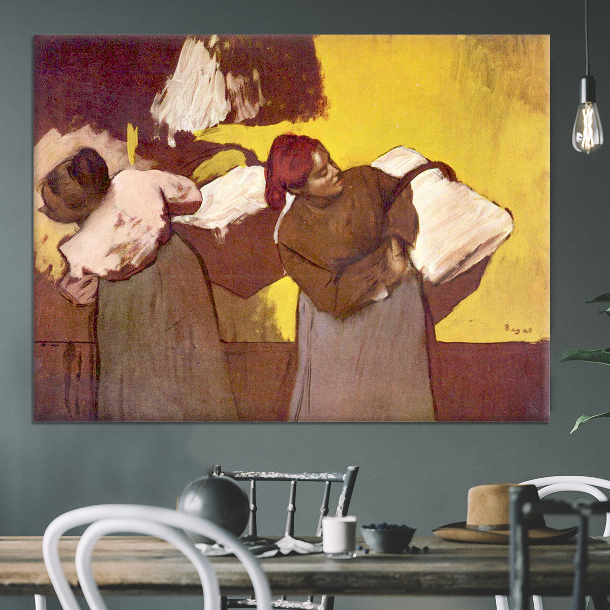 Two washer women by Degas Canvas Print or Poster - Canvas Art Rocks - 3