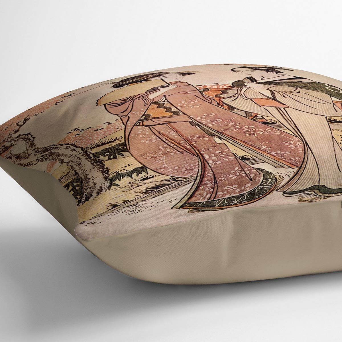 Two women by Hokusai Cushion