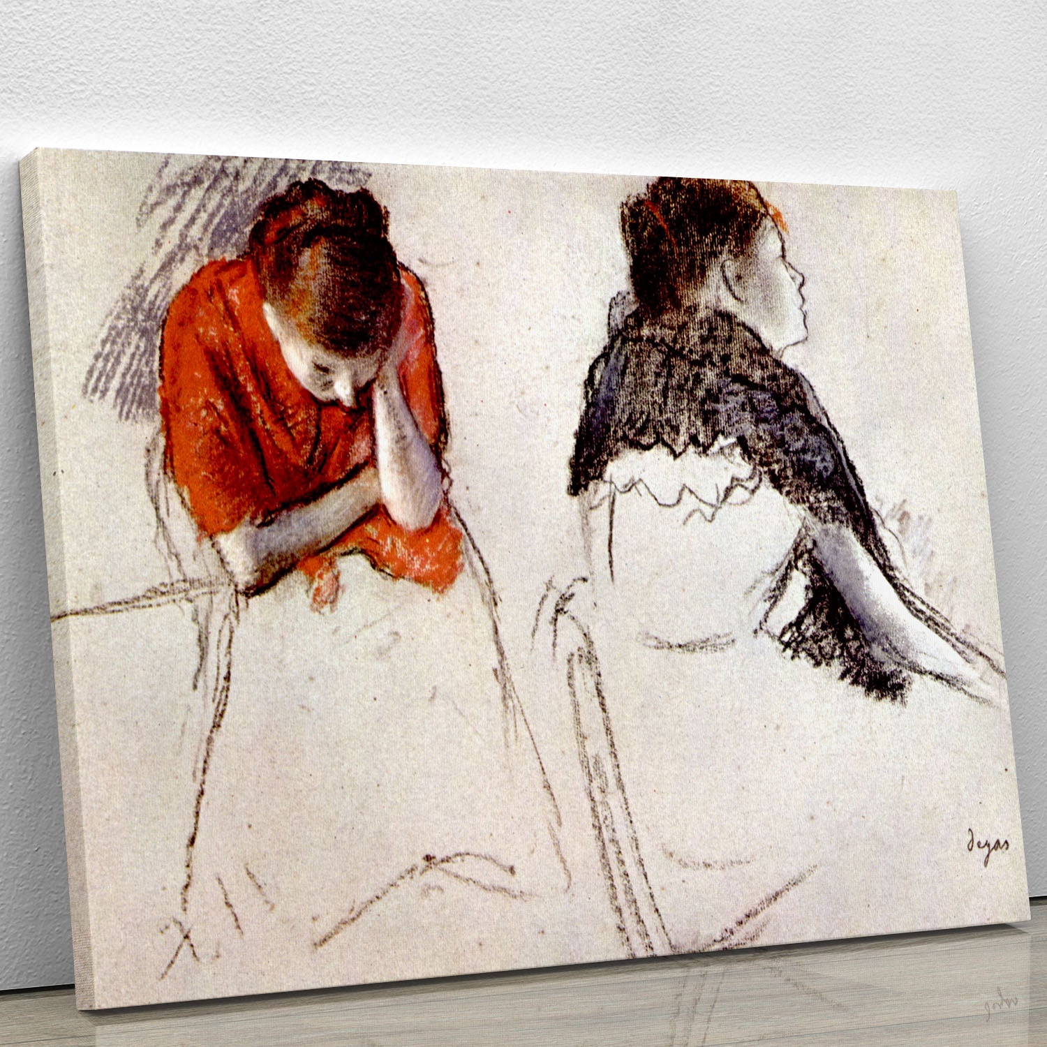 Two women seated by Degas Canvas Print or Poster - Canvas Art Rocks - 1