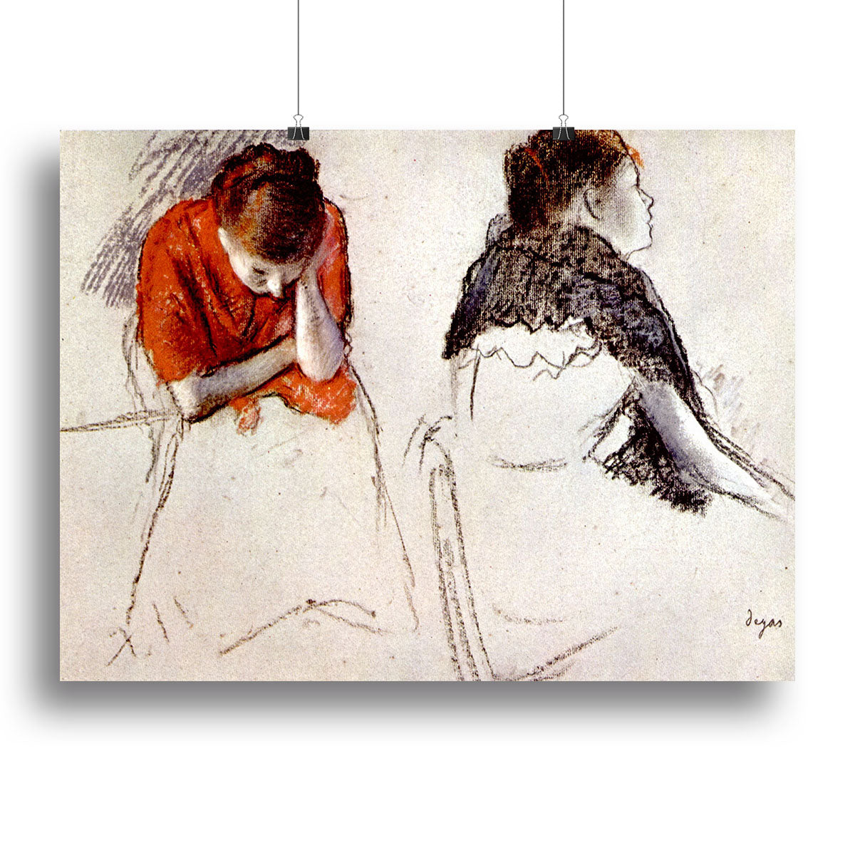 Two women seated by Degas Canvas Print or Poster - Canvas Art Rocks - 2