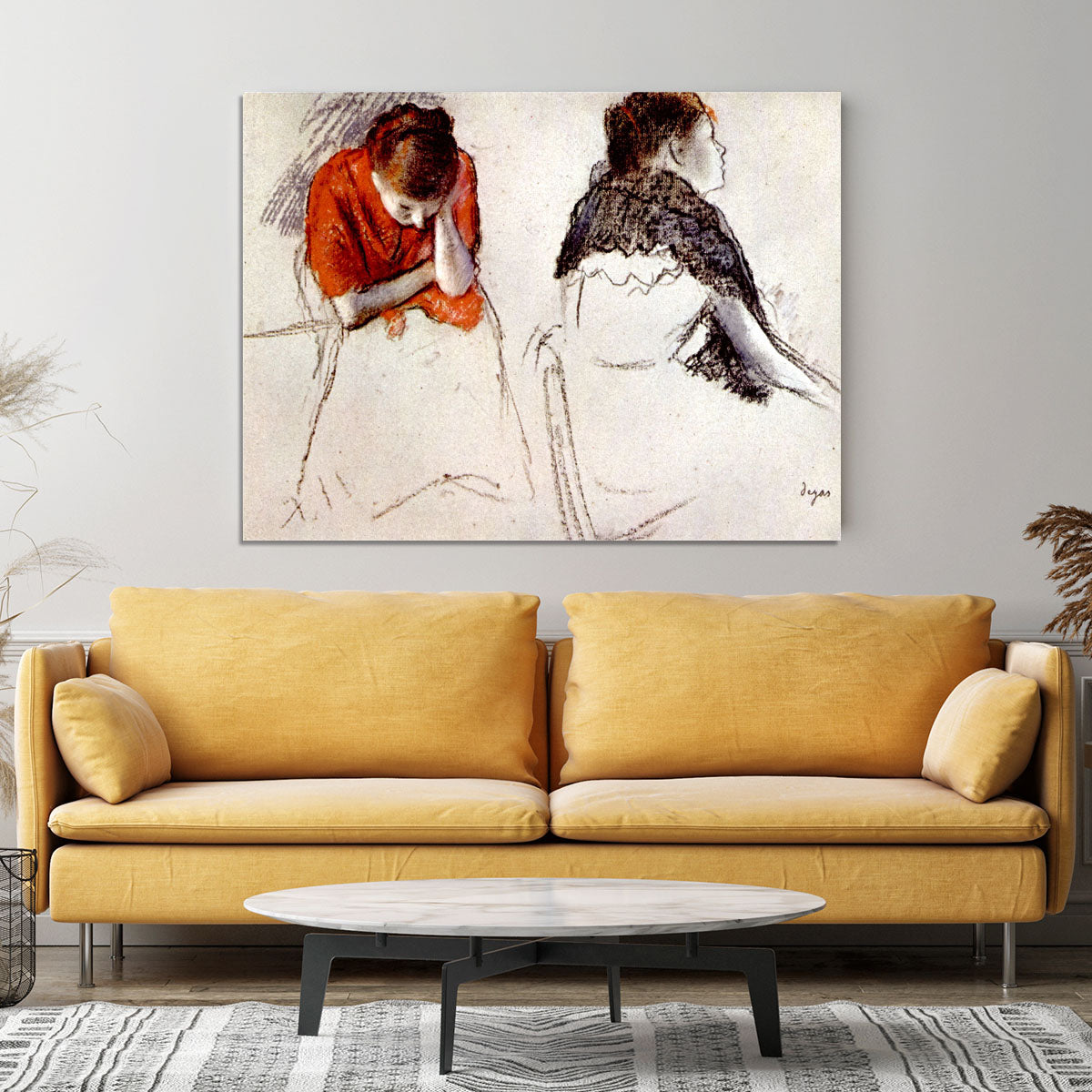 Two women seated by Degas Canvas Print or Poster - Canvas Art Rocks - 4
