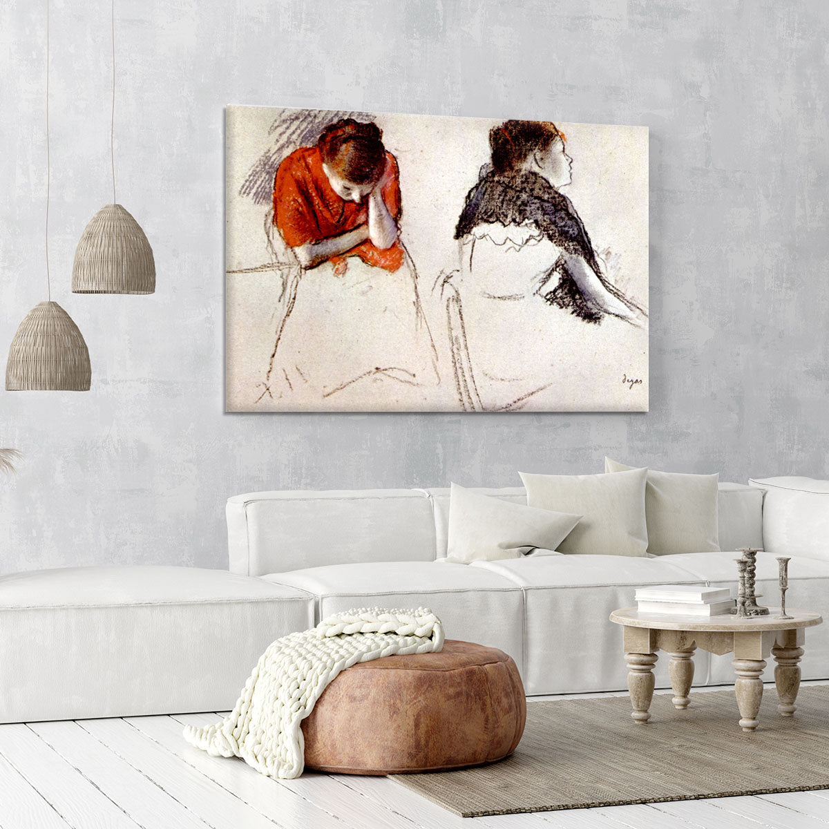 Two women seated by Degas Canvas Print or Poster - Canvas Art Rocks - 6