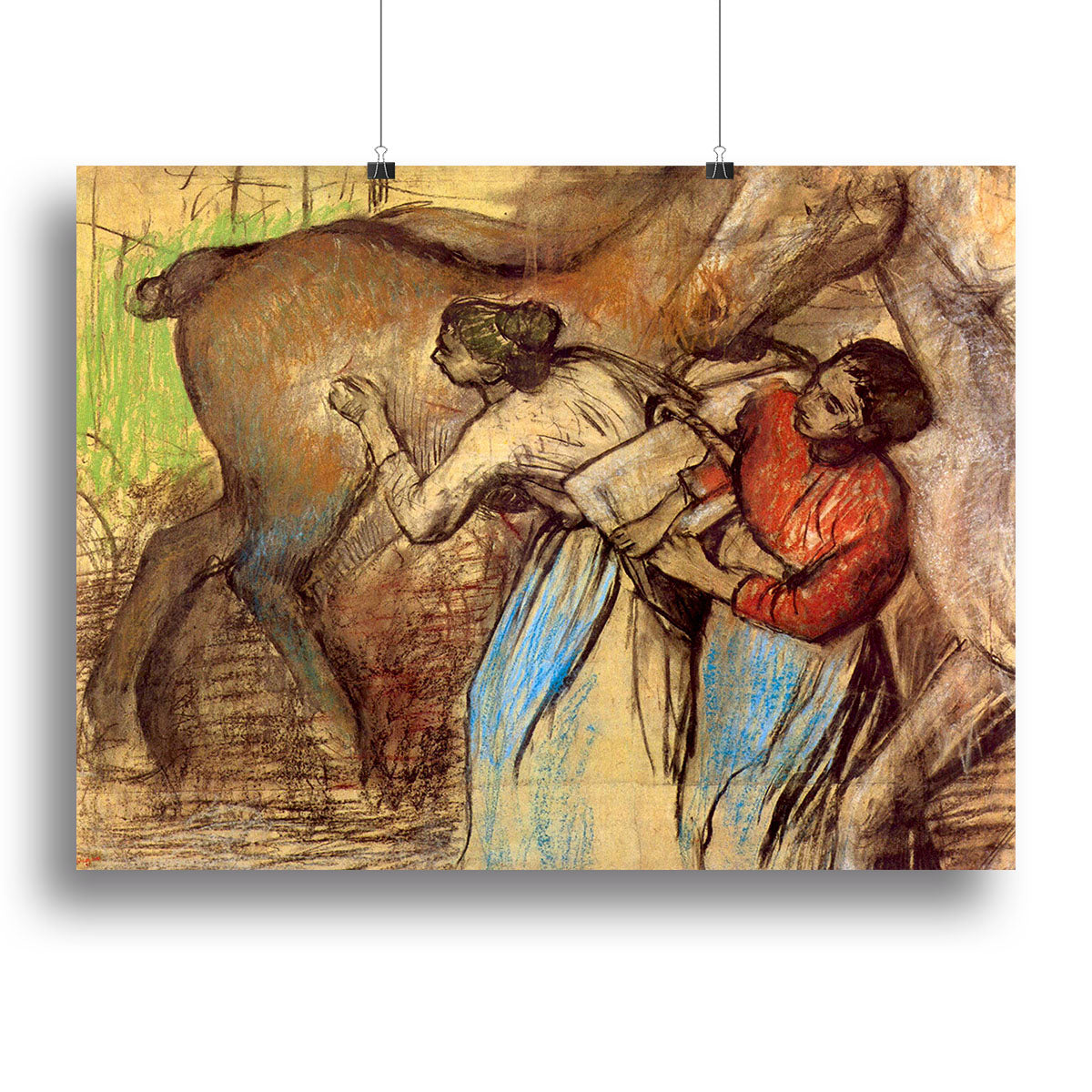 Two women washing horses by Degas Canvas Print or Poster - Canvas Art Rocks - 2