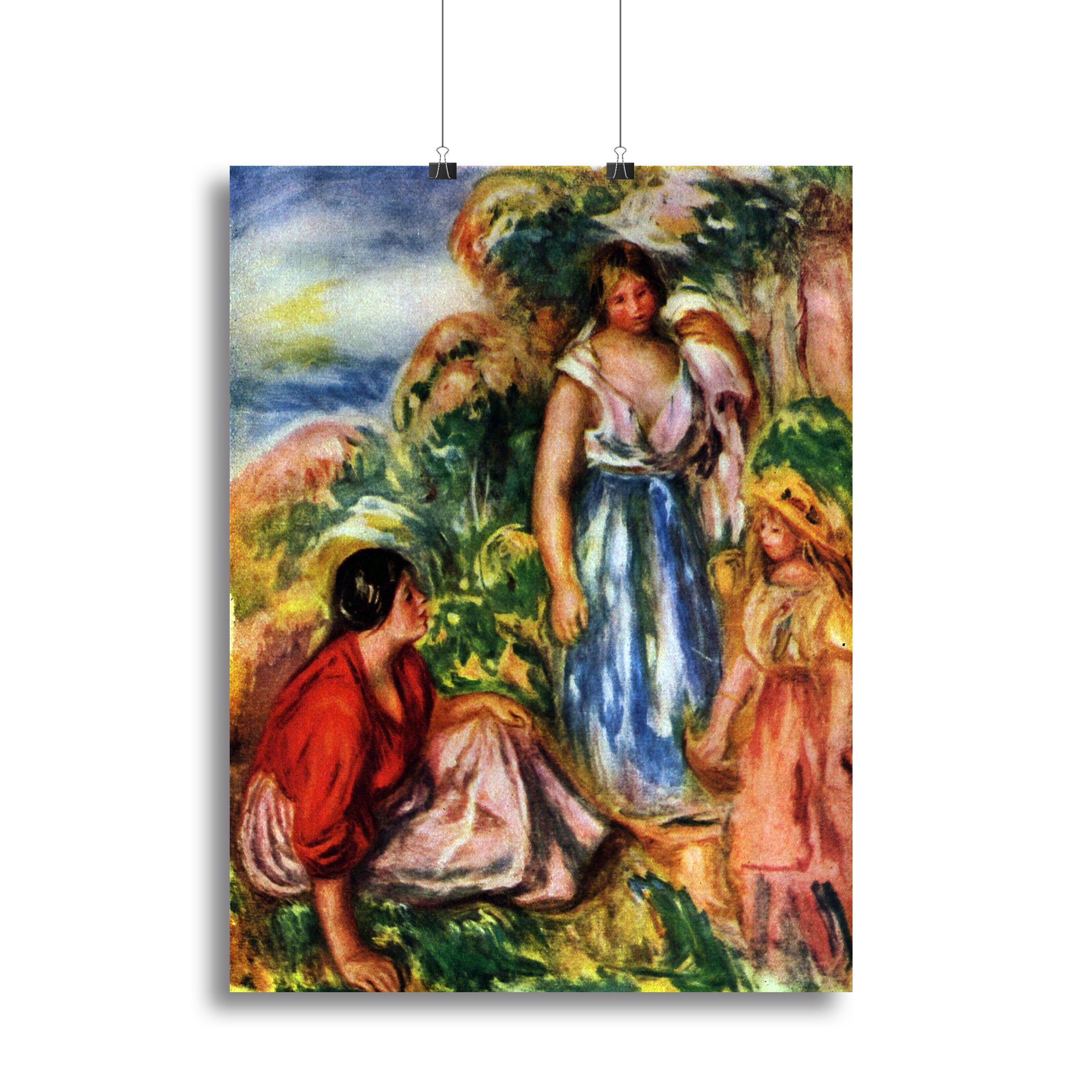 Two women with young girls in a landscape by Renoir Canvas Print or Poster - Canvas Art Rocks - 2