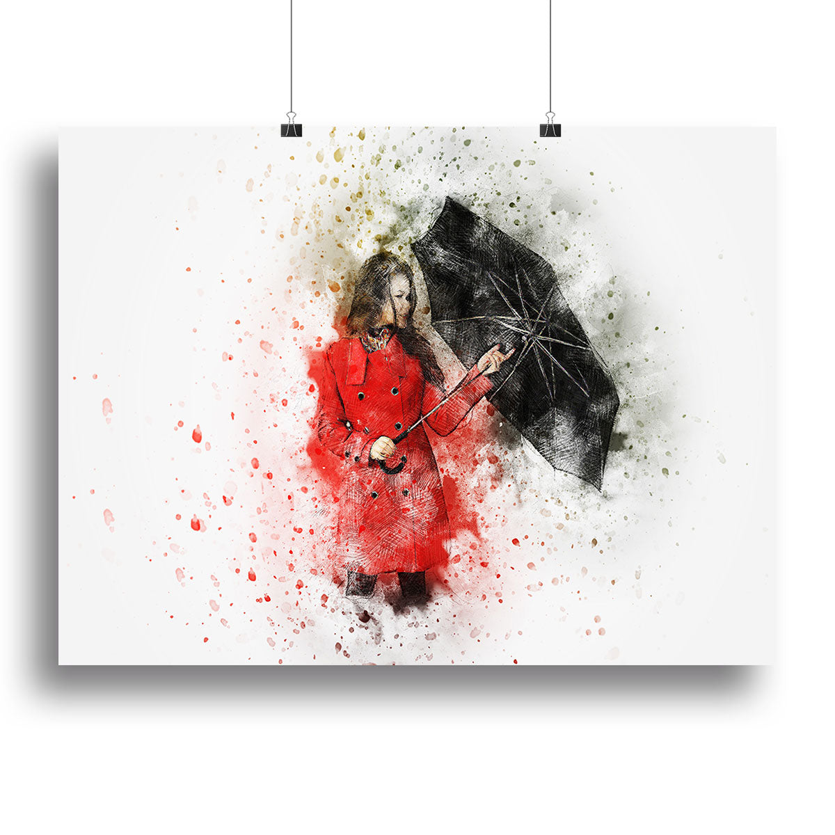 Umbrella Girl Painting Canvas Print or Poster - Canvas Art Rocks - 2