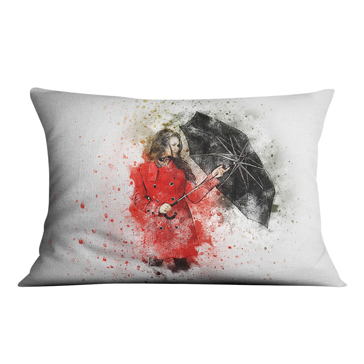 Umbrella Girl Painting Cushion