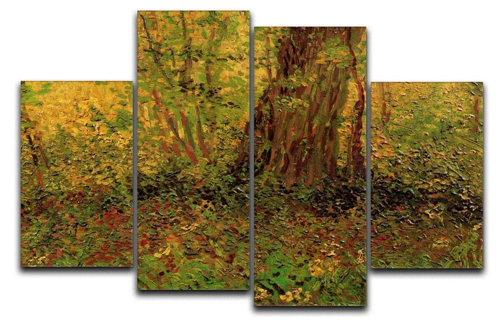 Undergrowth 2 by Van Gogh 4 Split Panel Canvas  - Canvas Art Rocks - 1