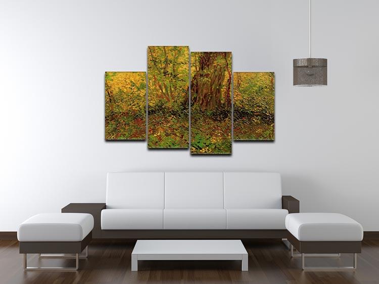 Undergrowth 2 by Van Gogh 4 Split Panel Canvas - Canvas Art Rocks - 3