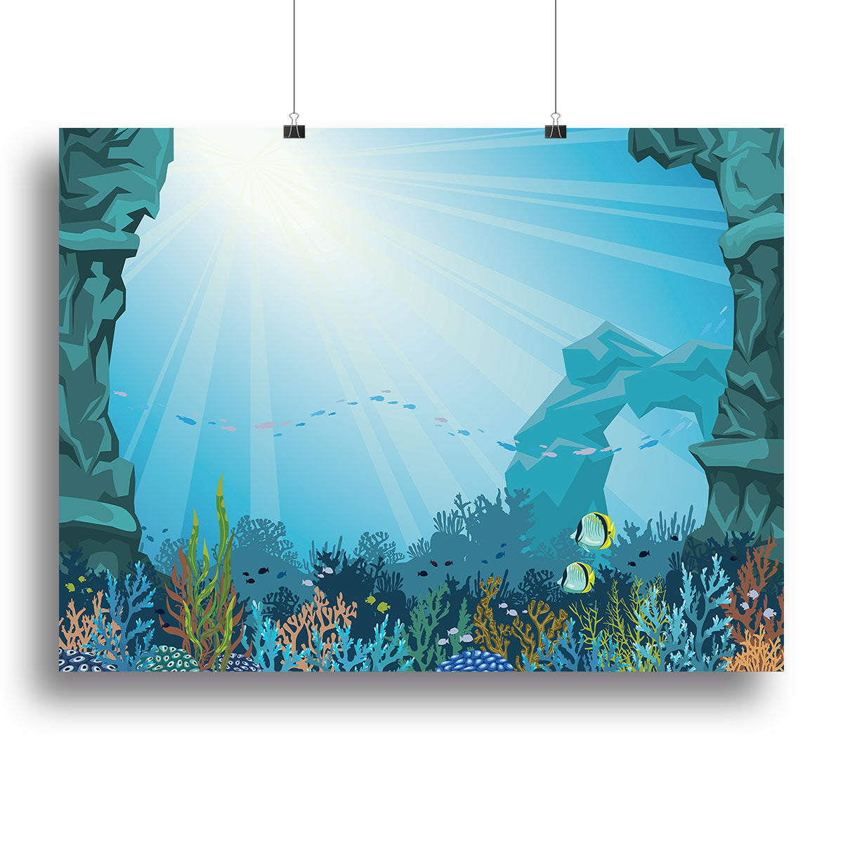 Underwater arch on a blue sea Canvas Print or Poster - Canvas Art Rocks - 2