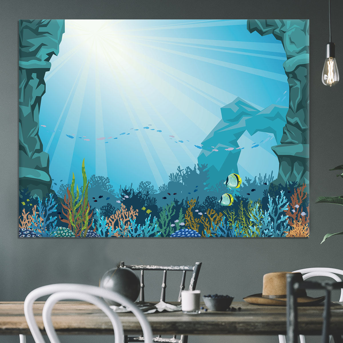 Underwater arch on a blue sea Canvas Print or Poster - Canvas Art Rocks - 3