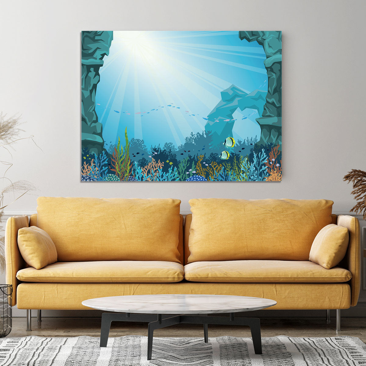Underwater arch on a blue sea Canvas Print or Poster - Canvas Art Rocks - 4