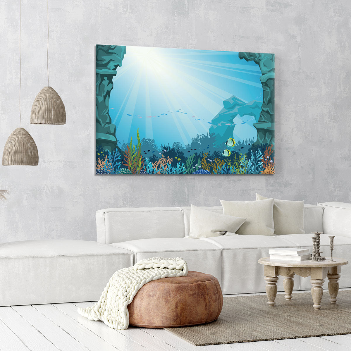 Underwater arch on a blue sea Canvas Print or Poster - Canvas Art Rocks - 6