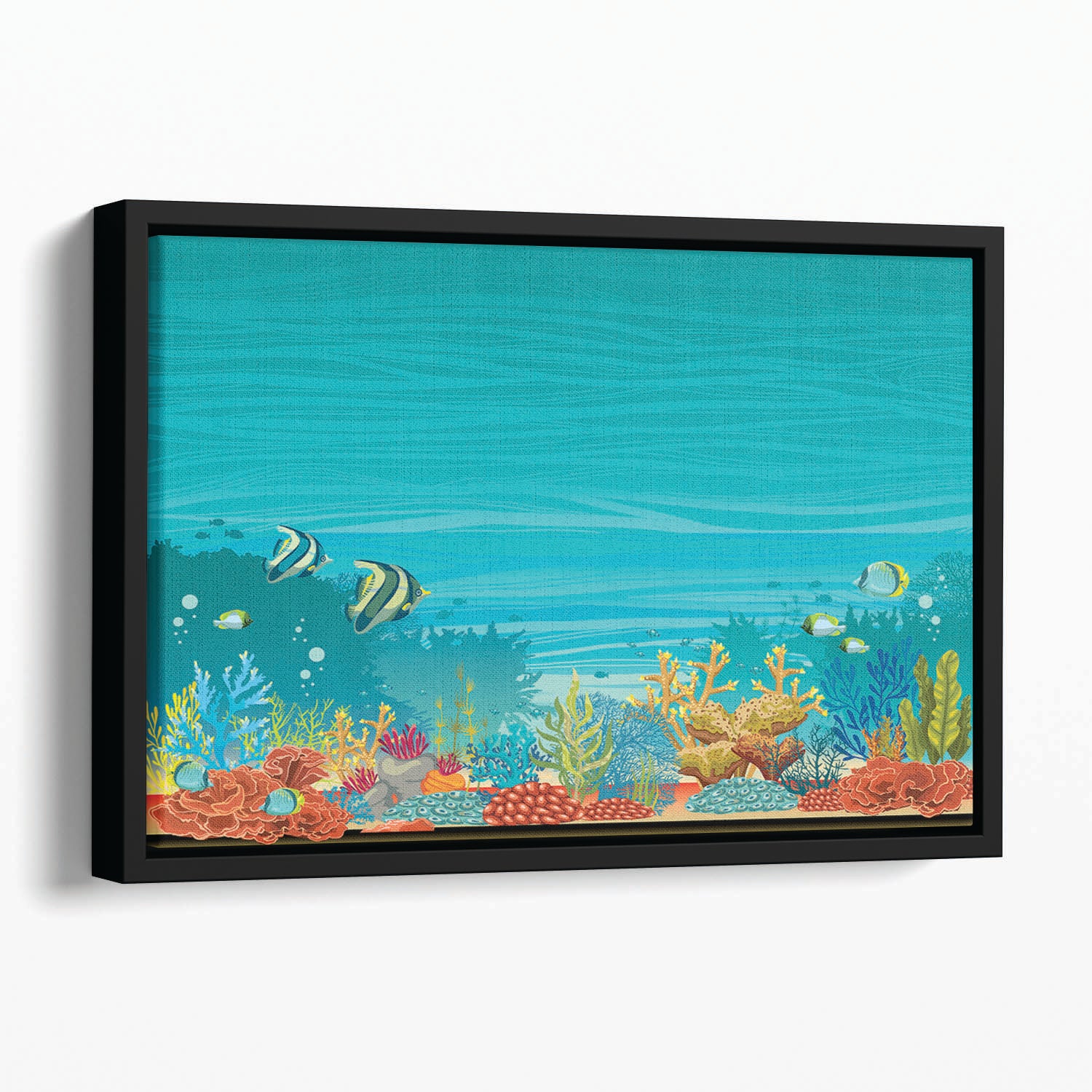 Underwater seascape Floating Framed Canvas