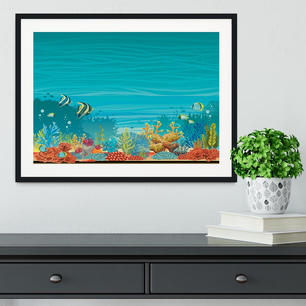 Underwater seascape Framed Print - Canvas Art Rocks - 1